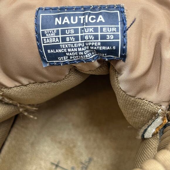 Vintage Y2K Nautica Lace Up Sabra Ankle Boots Booties Combat Tan Womens Size 8.5 - Picture 16 of 16